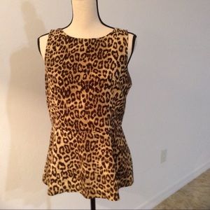 Banana Republic leopard print, sleeveless top.